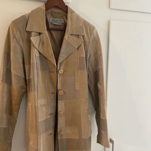 Aldo Genuine leather Suede Beige trench coat
